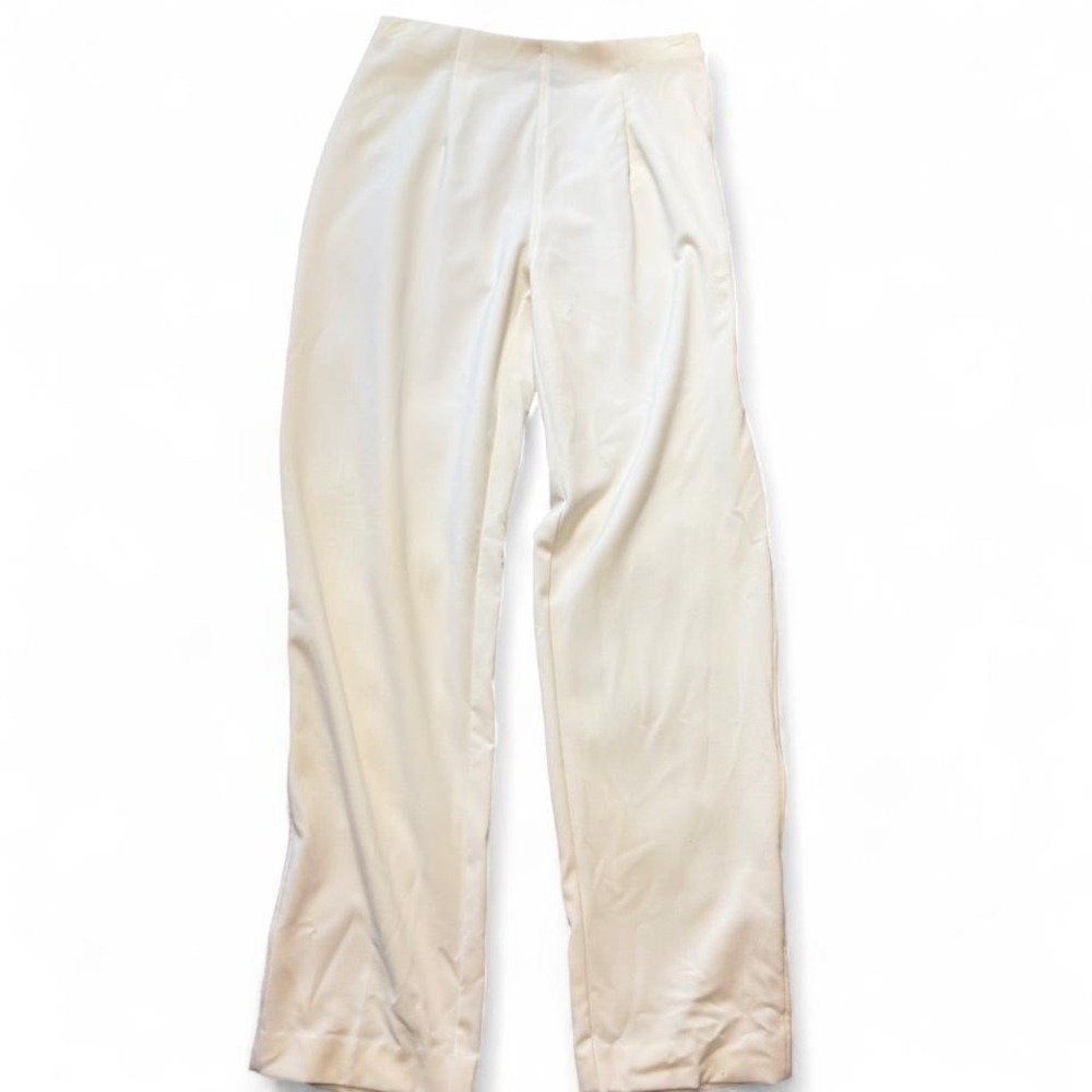 Vintage 90s NYCC White High Waisted Wide‎ Leg Pants, Women's Size 8